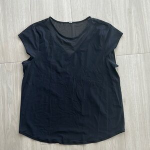 Lululemon Athletica Black Blouse with Short Sleeves